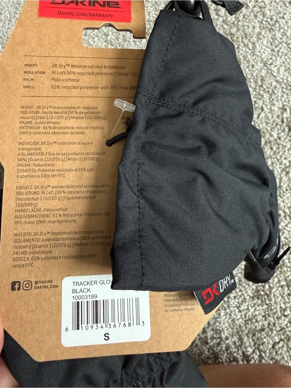 Dakine Black Tracker Waterproof Gloves